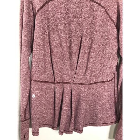Lululemon Womens Warm Your Core Running Mauve Pink Pullover Ruffle Athletic Cozy - Picture 10 of 12
